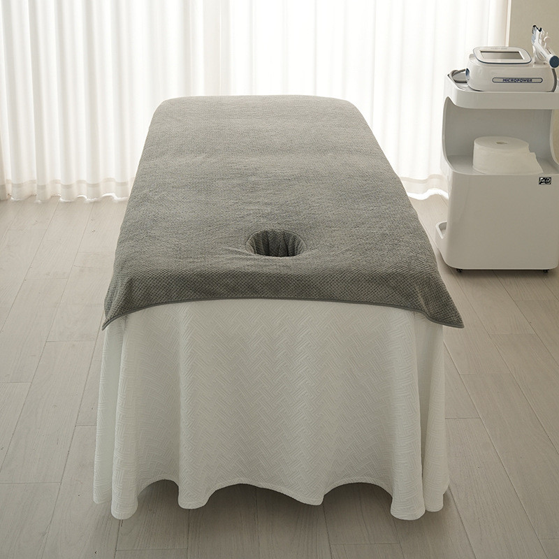 美容院床单铺床巾隔脏厚绒吸油吸水四季按摩床专用带洞床单