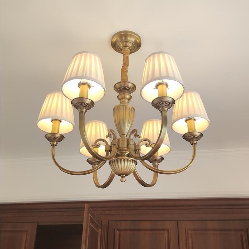 美式别墅复古客厅吊灯沙发搭配具简约大气欧式卧室灯餐厅吊灯古铜