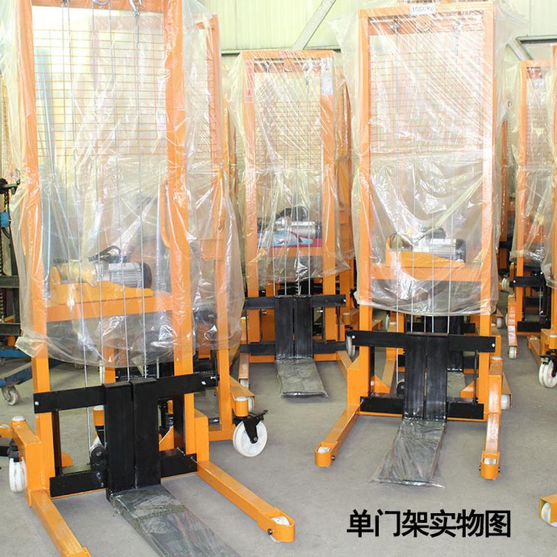 热销1t2t堆高机半电动堆高车220v电动升降装卸叉车手推移动简易加