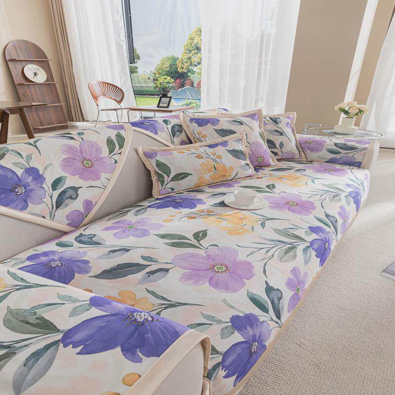 凉感冰丝沙发垫夏季凉席凉垫沙发套罩巾新款夏天防滑盖布坐垫