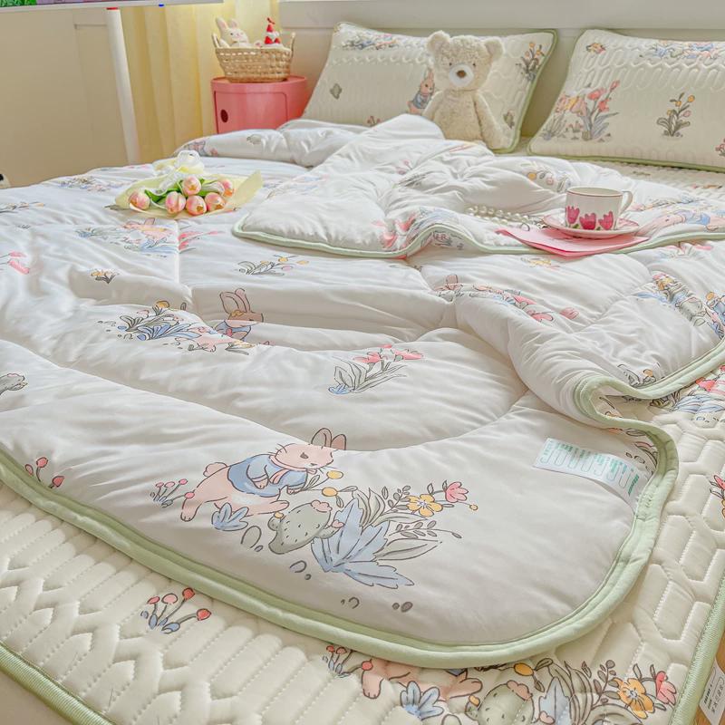 8dwl夏季乳胶冰丝凉席四件套可洗机家用床席夏凉被空调席被可折叠