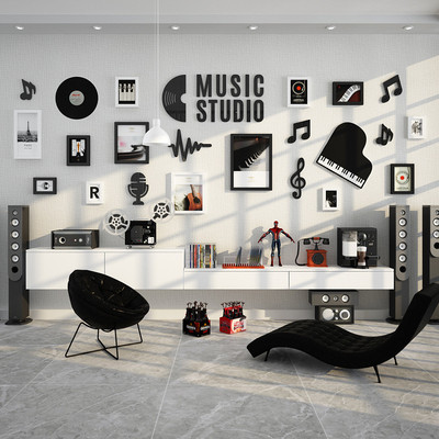 声乐6241音乐照片墙装饰画简约音乐培训少儿高分子现代客厅墙挂画