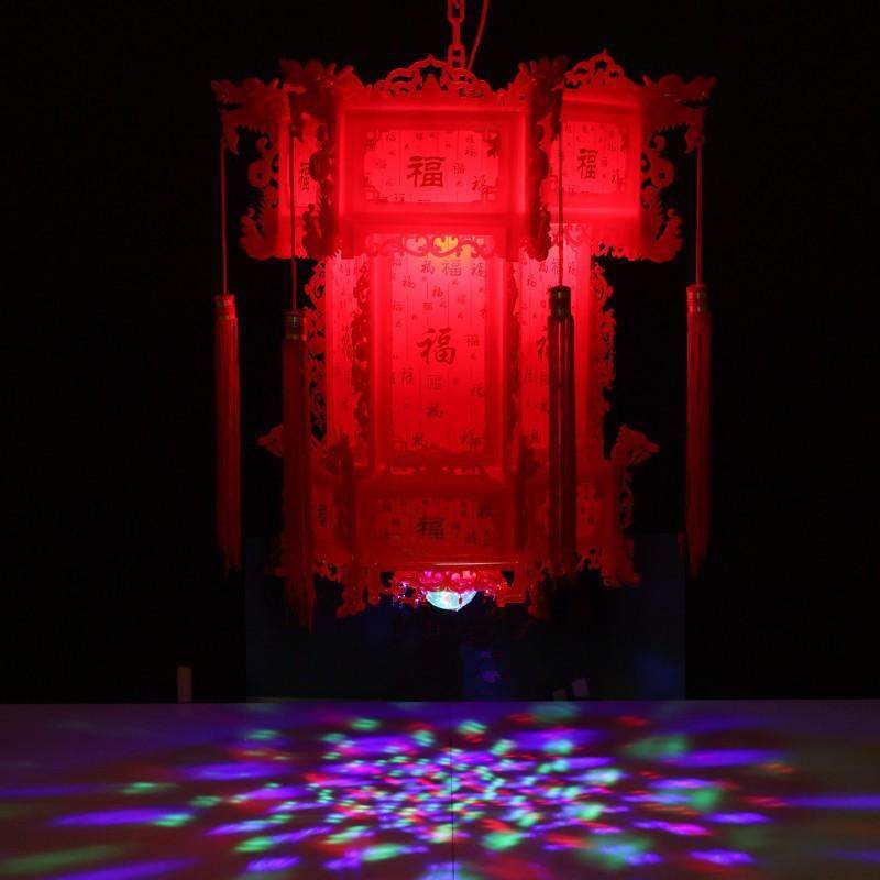 仿古六角宫灯结婚春节新年户外旋转大红灯笼挂饰2025中式走马灯