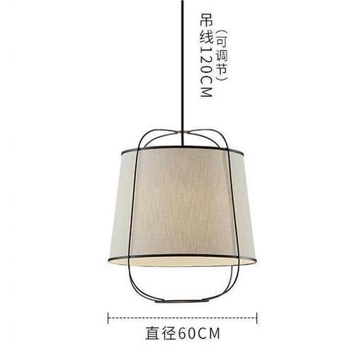 新中式餐厅民宿布艺吊灯简约现代客厅侘寂禅意茶室吊灯创意复古灯