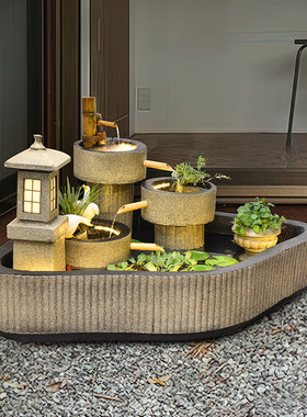 热销庭院微景观假山流水鱼池阳台水系造景水池户外花园装饰喷泉摆