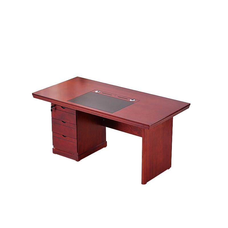 办公电脑桌职员单人桌1.4米1.6米实木皮经理桌带侧柜教师桌椅组合,住宅家具,电脑桌,淘宝优惠券,粉丝福利购,淘宝优惠卷