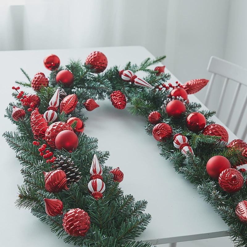 挂橱装饰场景布置圣诞花环藤条门挂墙圣诞节窗玻璃门上氛围感挂饰