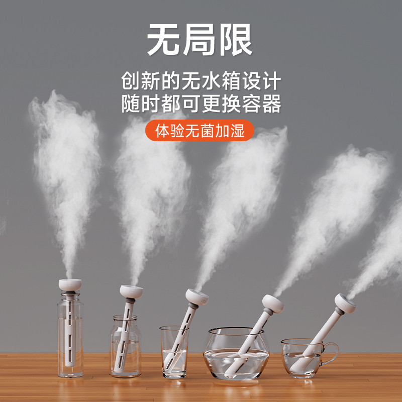 空气加湿器2024新款家用静音卧室大雾量桌面便携小型车载香薰雾化