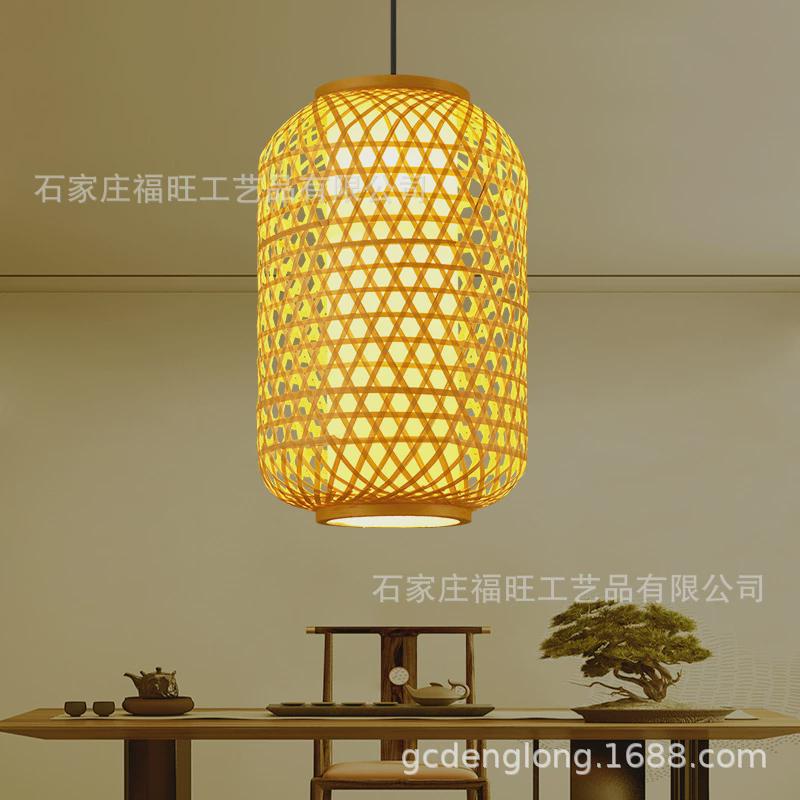 室内装饰竹编灯笼墙通道茶楼客栈火锅店餐饮中国风吊灯仿古竹编