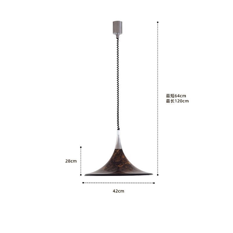 艺术中古餐厅吊灯创意复古彩绘吧台灯设计师书房升降客厅伸缩灯具