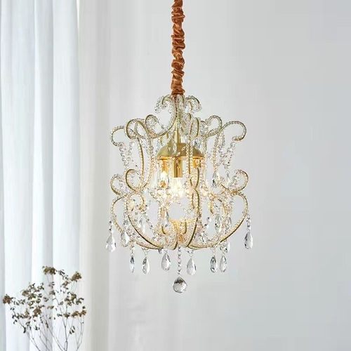 卧室灯水晶客厅吊灯美式中古复古餐厅法式高层挑空酒店新款轻奢风