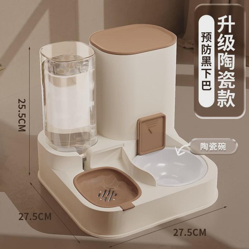 大容量猫碗猫咪饮水机双碗二合一自动宠物猫咪喂食喂水器宠物用品