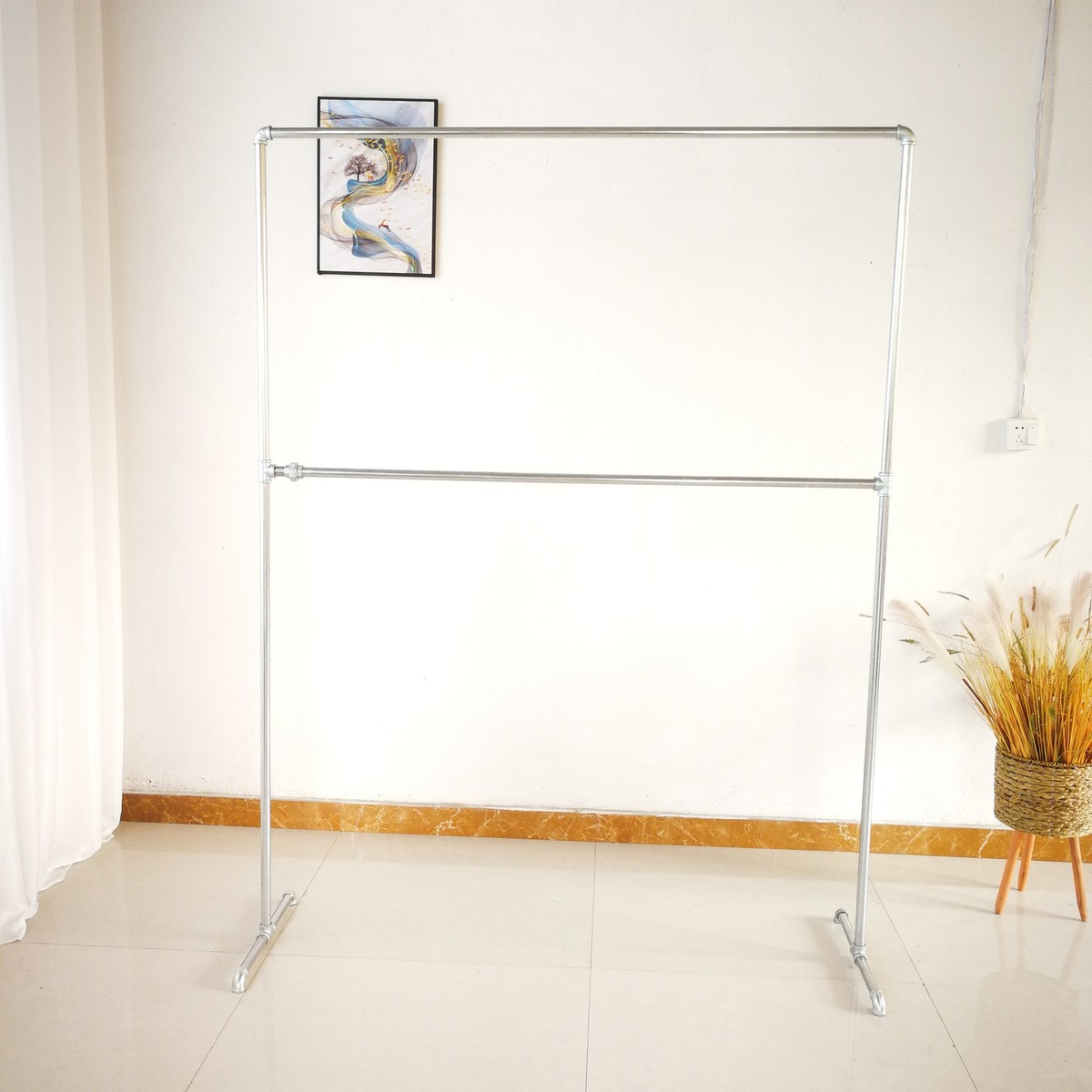 服装展示架双层落地服装店被挂衣服男女装晒镀锌管阳台水管晾衣架