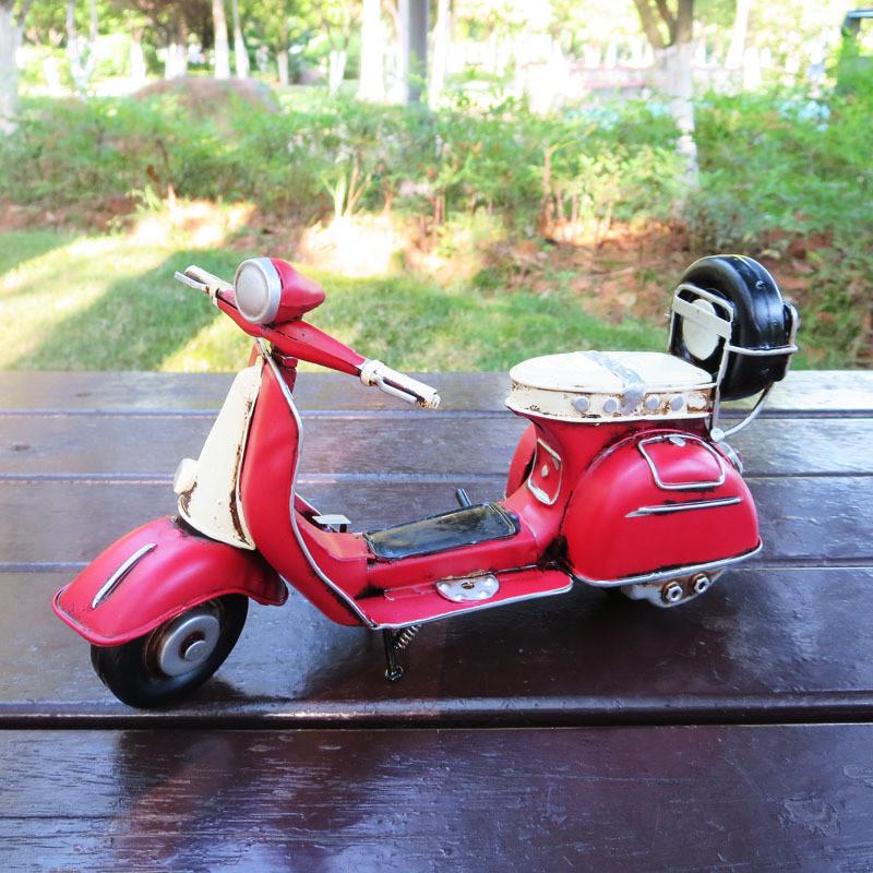 小绵羊踏板摩托车工艺品摆件铁艺模型创意书房酒柜装饰品小摆设