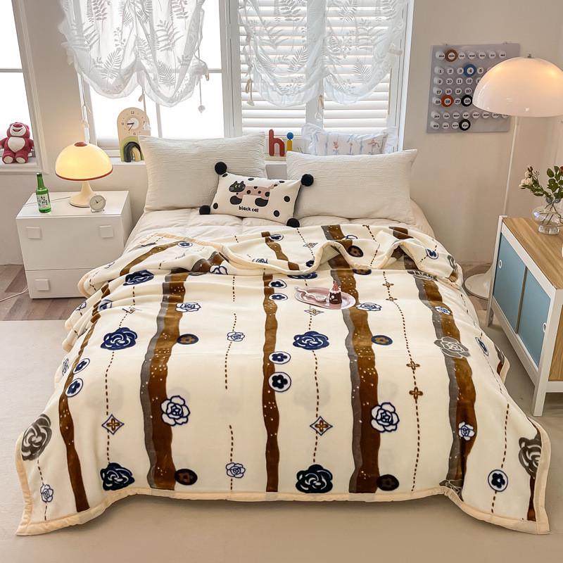 秋冬季双层加厚拉舍尔毛毯学生宿舍批发毯子保暖盖毯轻奢云毯空调