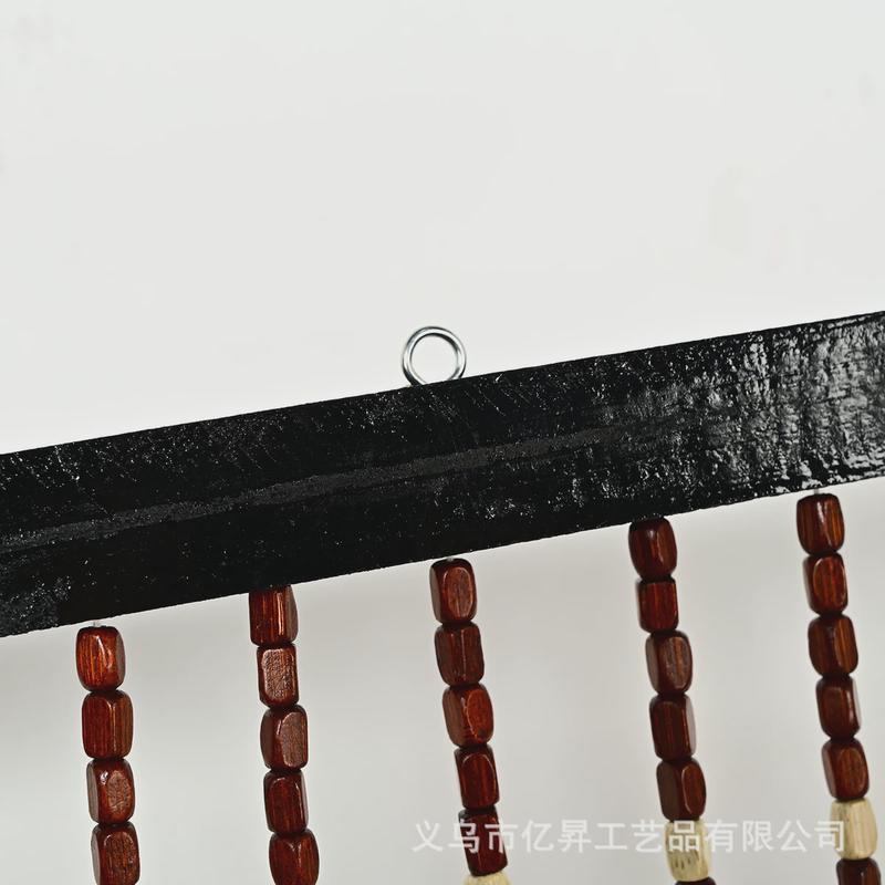 中式实木珠帘门帘菱形屏风隔断家用客厅卫生间帘子过道珠链免打孔