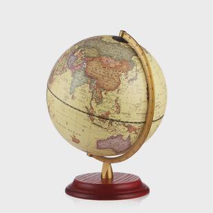 会发光 复古地球仪摆件高清家居摆件23cm办公室台灯