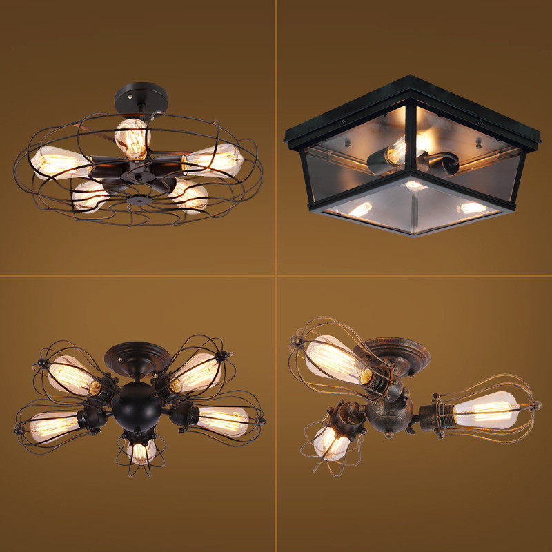 美式乡村复古工业风loft铁艺餐厅个性创意设计师灯LED过道吸顶灯,家装灯饰光源,客厅吸顶灯,淘宝优惠券,粉丝福利购,淘宝优惠卷