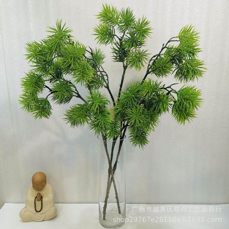 仿真崖柏松 松针 小美人松柏树叶 迎客松盆景配件花材装饰罗汉松