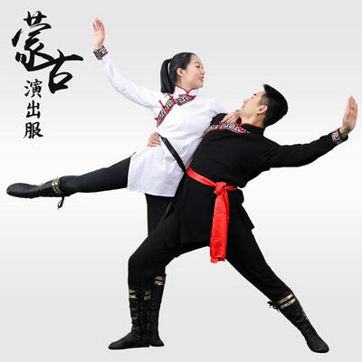 男女新款舞台表演艺考蒙古舞蹈装服饰练功服新式民族蒙族舞