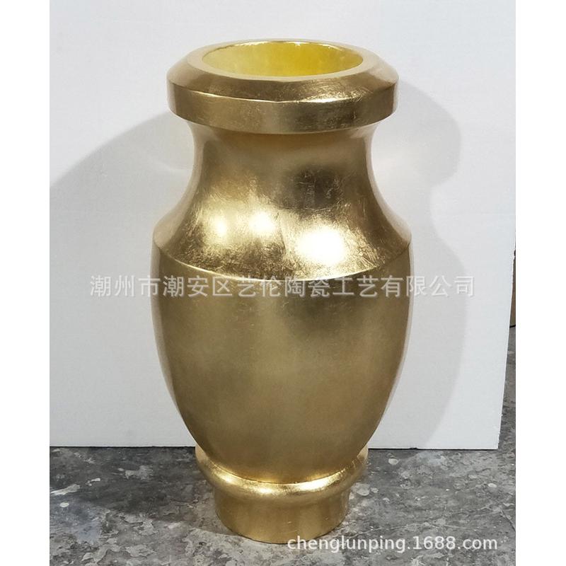 2022款简约玻璃钢花盆花器干花插花摆件客厅氧化镁落地大花瓶花槽