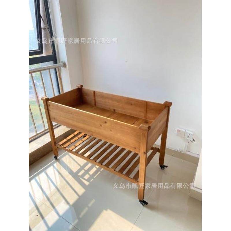 厂家简约式花床户外种花可移动实木花艺焦糖棕花架阳台园置物架