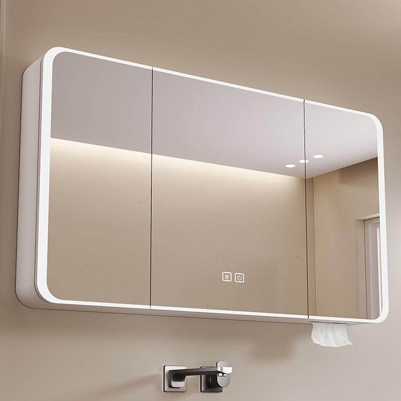 圆弧加厚太空铝浴室镜柜收纳镜箱智能镜柜卫生间挂墙式美妆纸巾孔,家装主材,浴室镜柜,淘宝优惠券,粉丝福利购,淘宝优惠卷