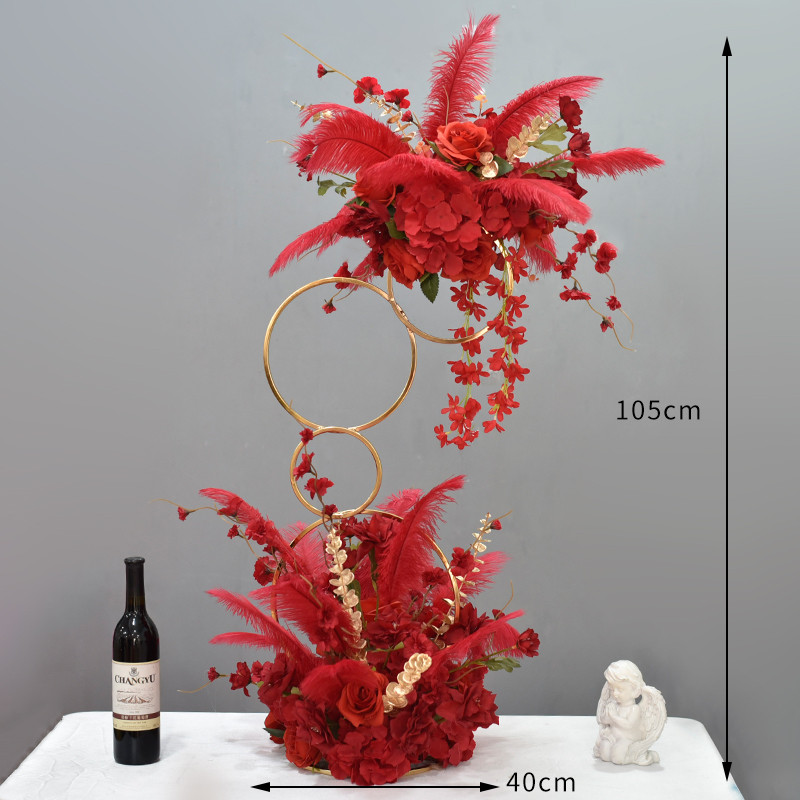 仿真花假花轻奢高档甜甜圈羽毛桌花酒店ktv酒吧包厢摆台桌面装饰