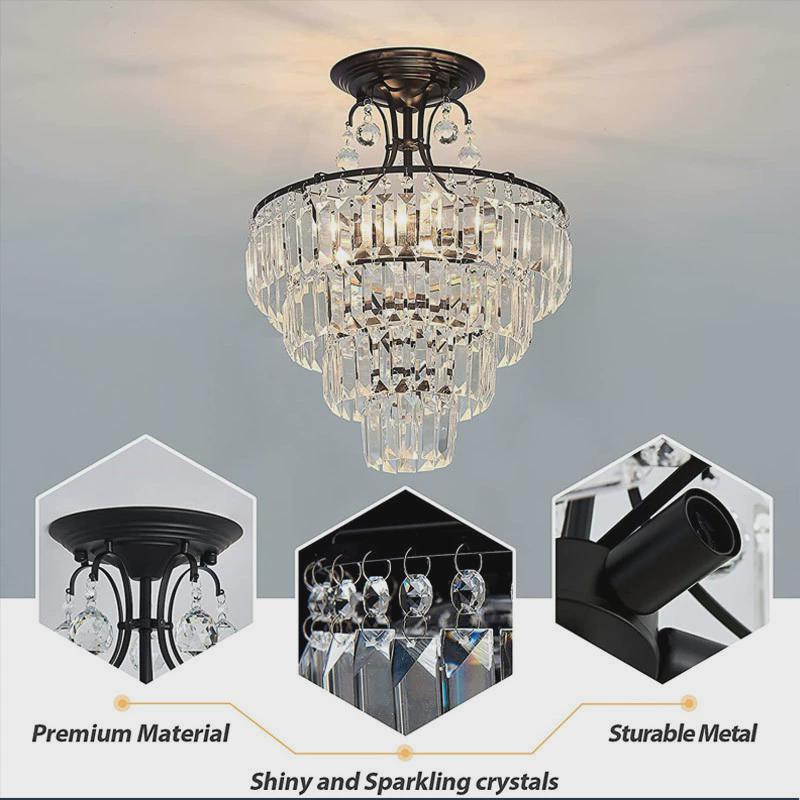 美式轻奢家用简约后现代客厅酒店创意设计led110v水晶灯餐厅吊灯