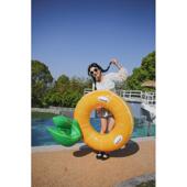 大号水果西瓜加厚pvc充气靠背成人泳圈加厚水圈把手圈腋下