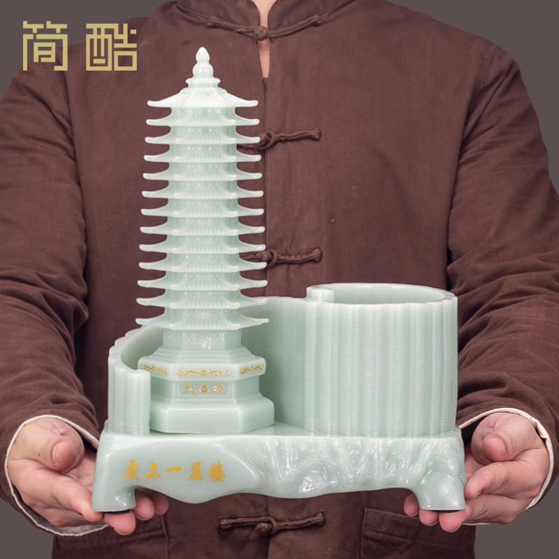 13十三层文昌塔笔筒摆件9九层文笔塔实用办公室桌面书桌装饰礼品