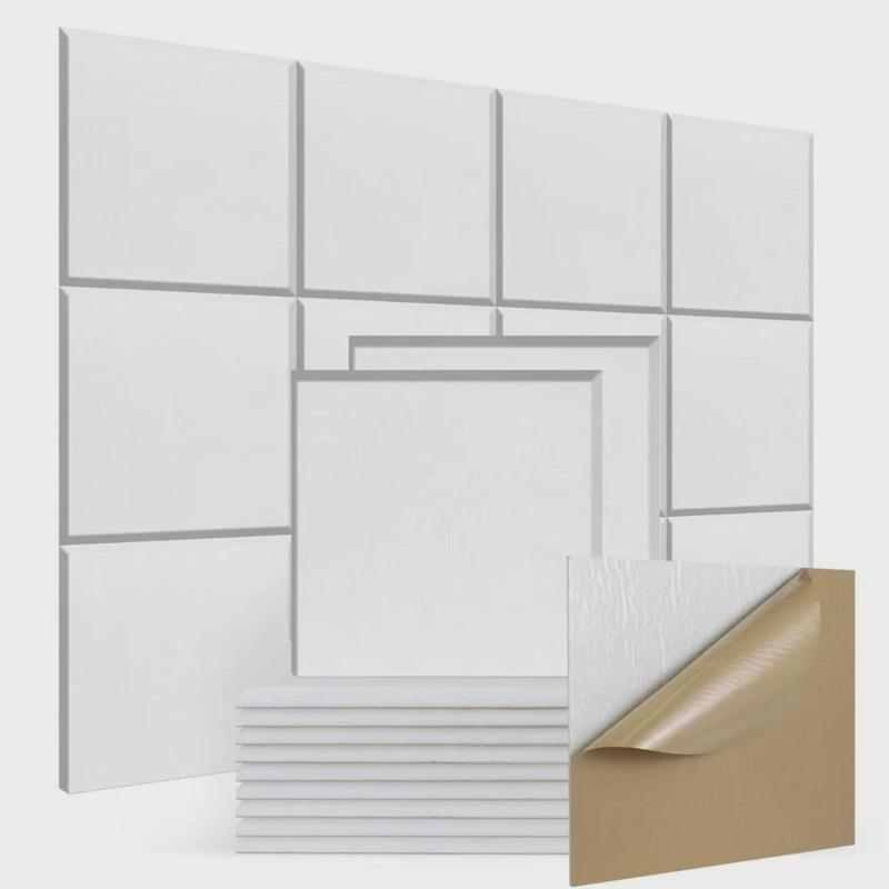 跨境12片装聚酯纤维吸音板自粘家庭工作室音乐室降噪装饰隔音板