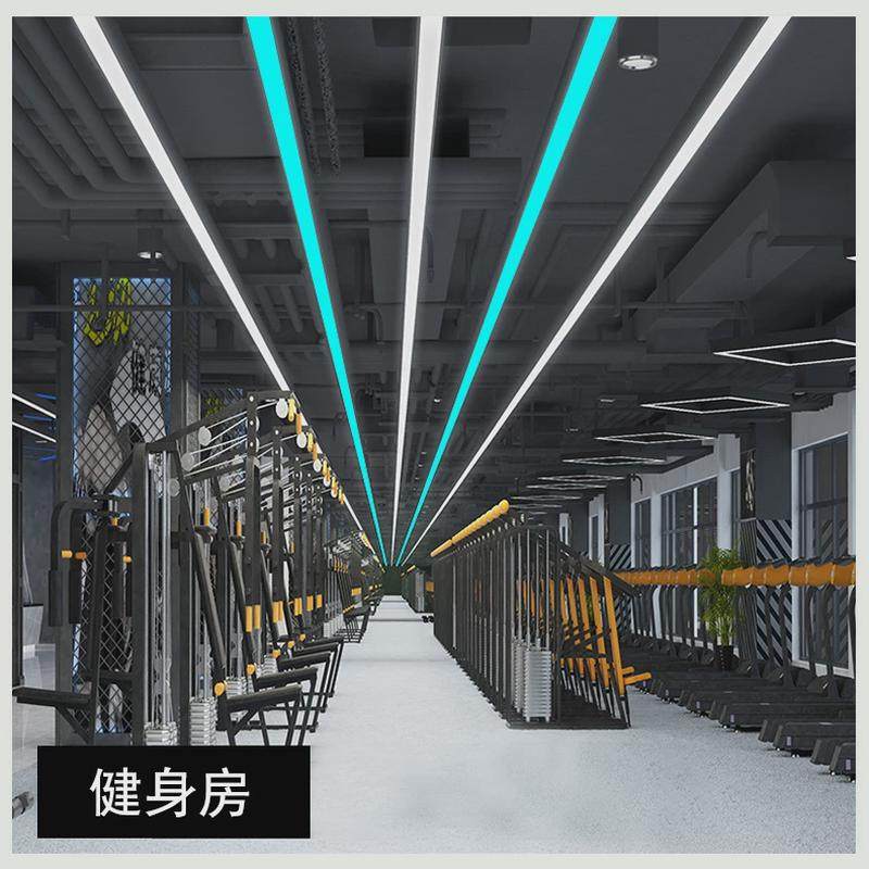 led长条灯无缝拼接铝材商场健身房造型办公室四s店停车场工位灯