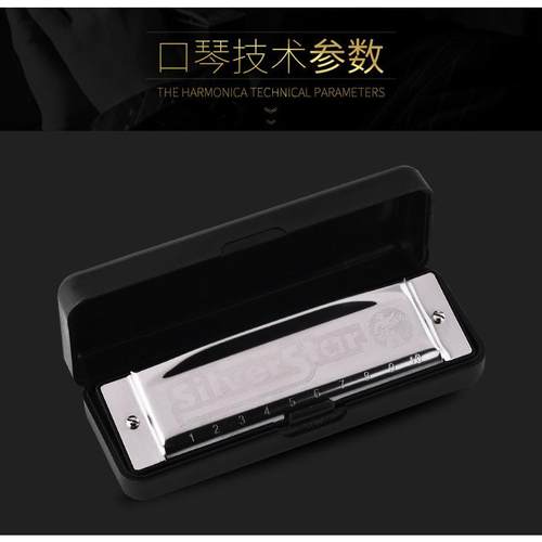 hohner10孔c调和莱蓝调口琴孔成人儿童学生初学布鲁斯和来十