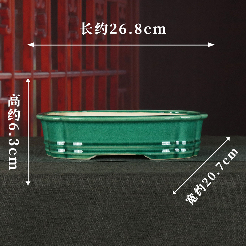 张治诚宜兴釉多肉紫砂花盆圆形阳台桌面文竹海棠水创意紫砂yz94