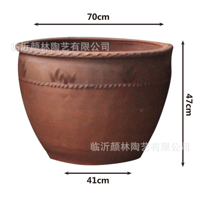 泥瓦盆土花盆庭院园林大号盆睡莲超大码缸盆橘子缸透气老式盆子