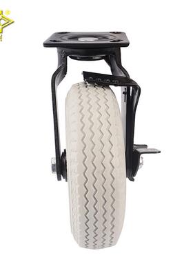 厂家直供8寸pu轮带发泡刹车脚轮聚氨酯轮酒店服务车行李车万向轮