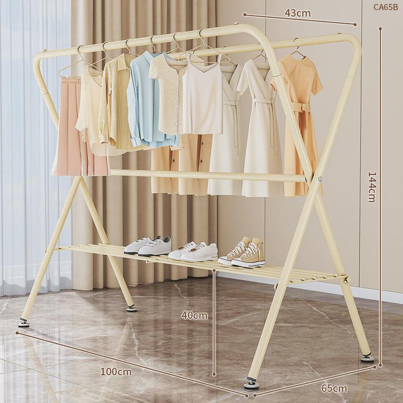 晾衣架室内落地阳台晾衣杆折叠晒衣架家用不占地衣挂架晒被子