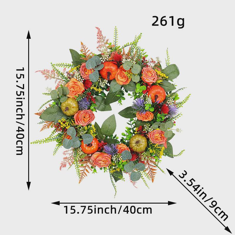 仿真植物花环门饰秋季挂瓜藤圈门南感恩节藤条橱窗装饰品摆件