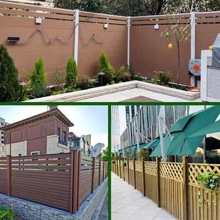 定制塑木围栏栅栏户外花园子围墙护栏小院庭院防腐木露台木塑栏杆