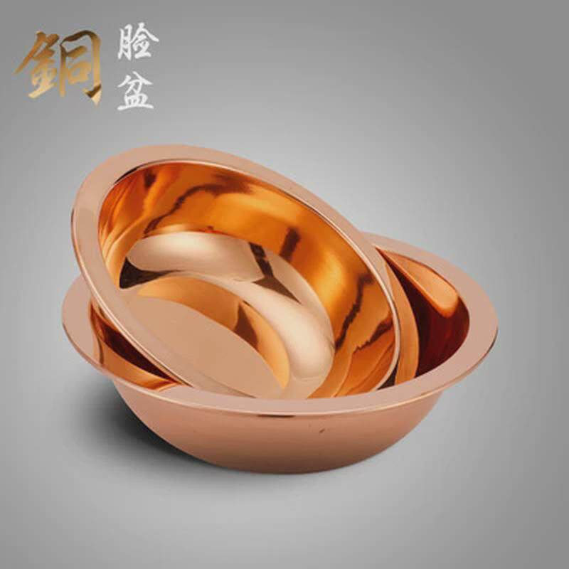 厂家直供结婚喜庆用品铜盆纯铜礼品加厚黄铜盆喜盆婚庆脸盆