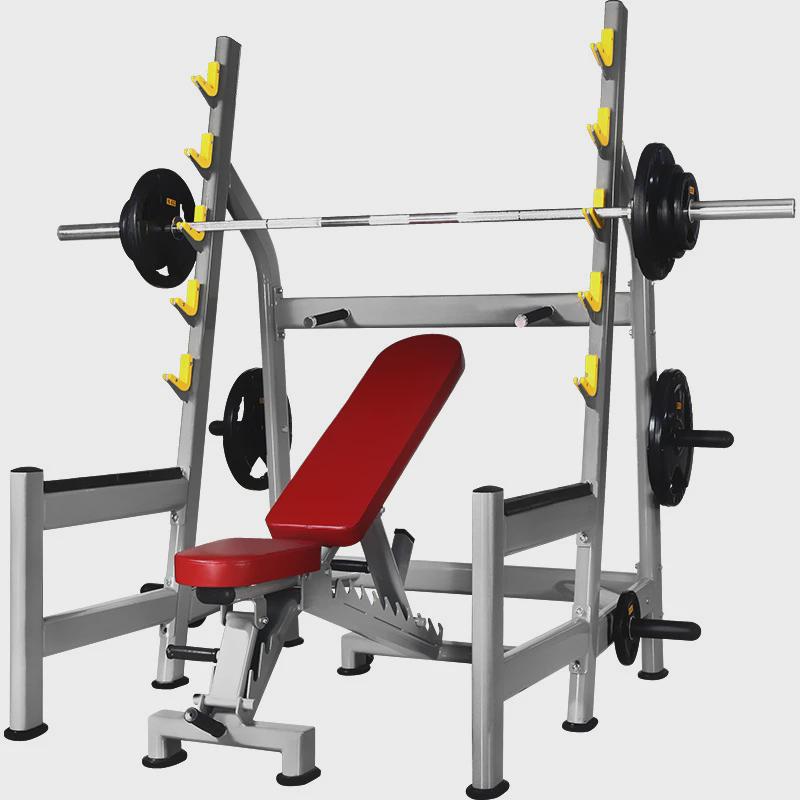 多功能半框式家用商用举重床深蹲架健身房卧推龙门架子杠铃架
