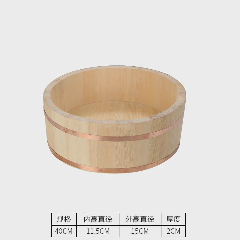 实木寿司饭桶盆日韩式铜边刺身寿司饭料理木桶拌饭料理日式拌木桶