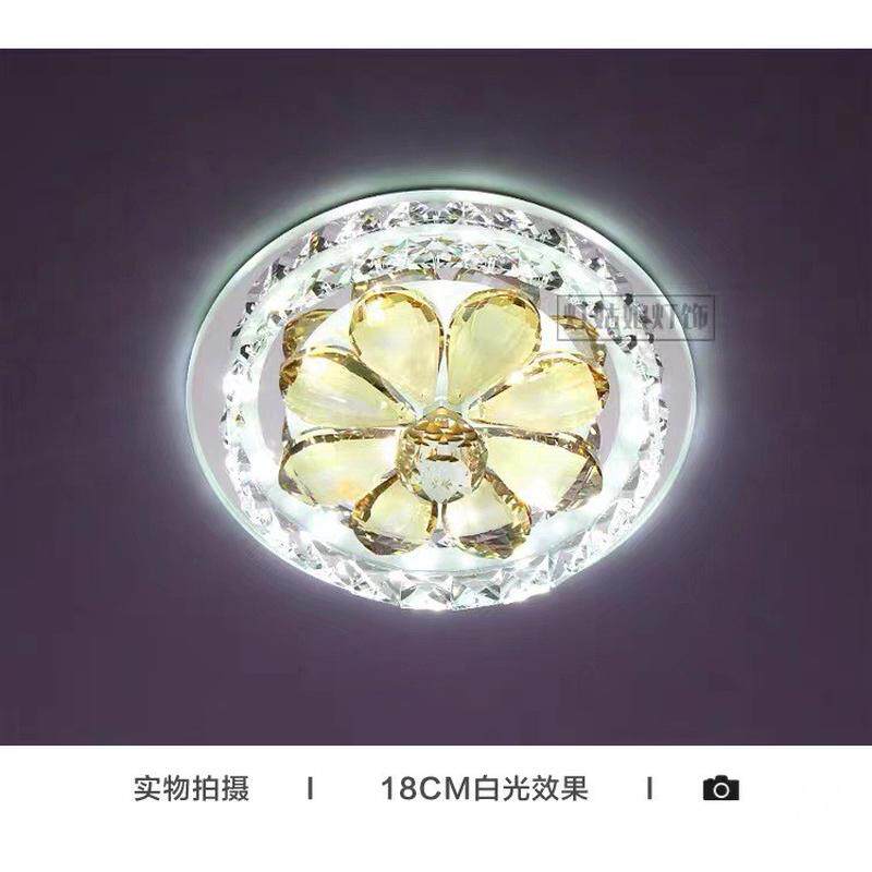 过道灯走廊灯水晶花嵌入式吸顶灯创意个性玄关灯高级感入户led圆