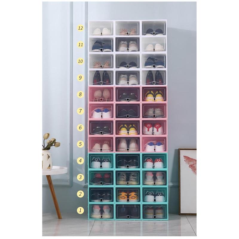 加厚鞋盒鞋收纳折叠收纳盒抽屉式透明鞋柜塑料鞋架省空间多层