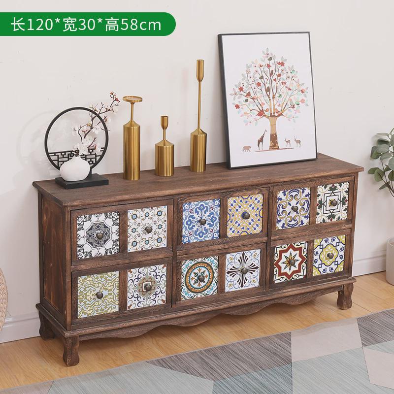 欧式实木电视柜整装小户型客厅靠墙收纳柜原木家用唯美创意储物柜