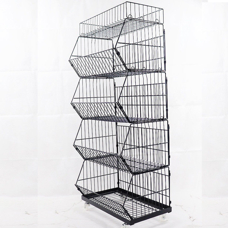 5层斜口篮叠笼面包展示架展示架超市货架置物架便利店黑色加厚笼,3C数码配件,USB灯,淘宝优惠券,粉丝福利购,淘宝优惠卷