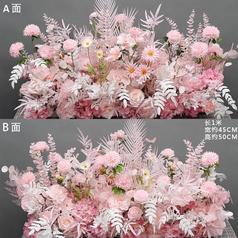 大款婚庆新款地排花仿真绢花成品装饰尤加利花排t台路引婚礼花艺