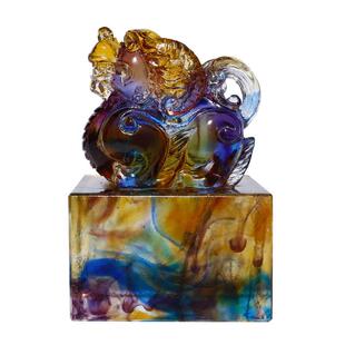 淄博印章琉璃摆件刻名字篆刻办公室老板桌装饰品送设计印章工艺