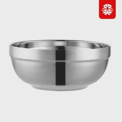 304不锈钢双层碗防烫碗儿碗隔热童家用面碗汤碗学生宿舍饭碗批发
